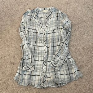 Anthropologie Cloth & Stone Tunic Button-Up flannel